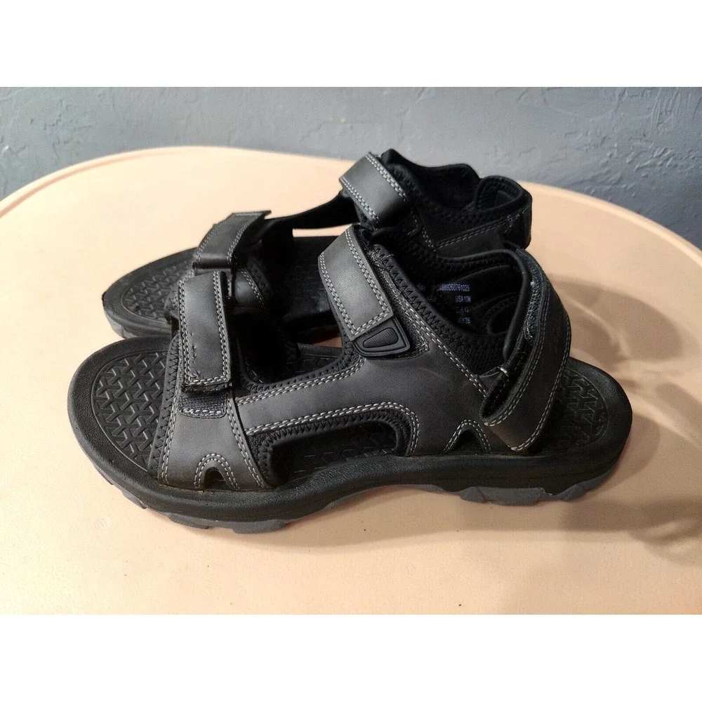 Eddie Bauer Sandals Men'‎ 9M Holman Strappy Gray Faux Leather Open Toe Casual